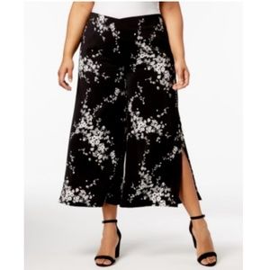 NY Collection Womans Pants Wide Leg Palazzo Floral